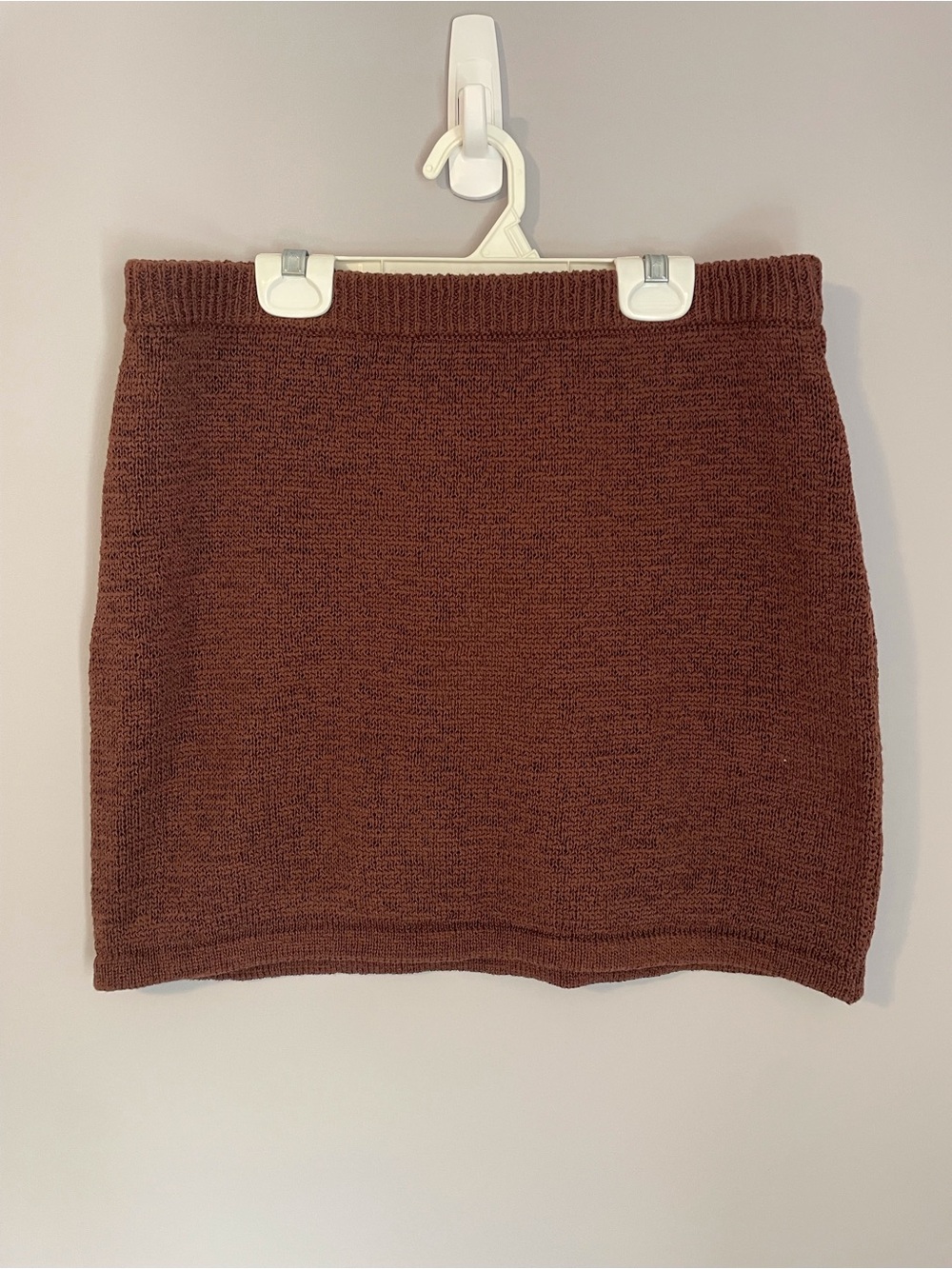 Peppermayo Chocolate Brown Knit Mini Skirt